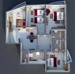 Three Bedroom Apartment (with/without Extra Bed)