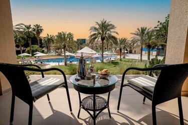 Terrace twin pool access